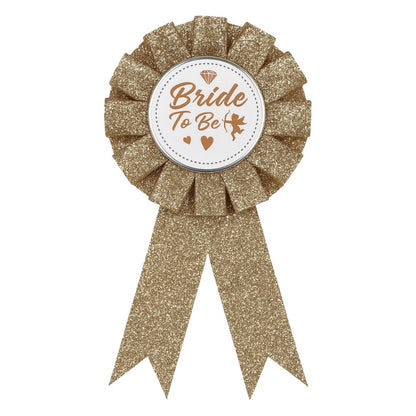 Bride To Be Award Ribbon with Gold Glitter - 1PC