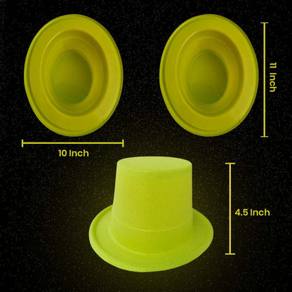 Neon Yellow Glitter Hat for Adults