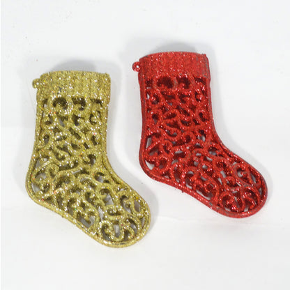 Santa Stocking Tree Hanging Decoration  2Pc
