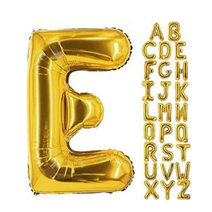 Alphabet E Golden Foil Balloon 40 Inch - Helium & Air Supported Letter Balloon for Birthday, Anniversary & Party Decoration | 1 Pc