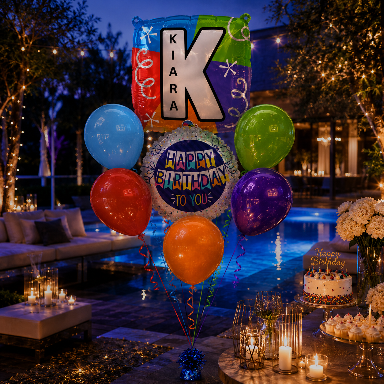 Alphabet "K" Printed Square Shaped Balloon Helium Supported for Birthday Boy/Girl Name Initiatls - 18 inches