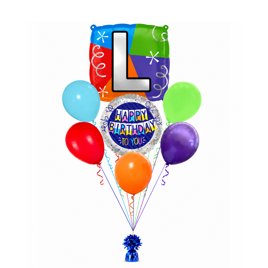 Alphabet "L" Printed Square Shaped Balloon Helium Supported for Birthday Boy/Girl Name Initiatls - 18 inches