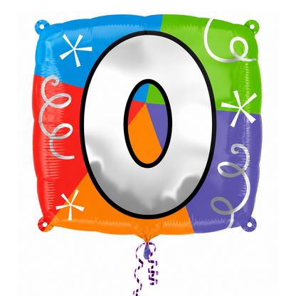 Alphabet "O" Printed Square Shaped Balloon Helium Supported for Birthday Boy/Girl Name Initiatls - 18 inches