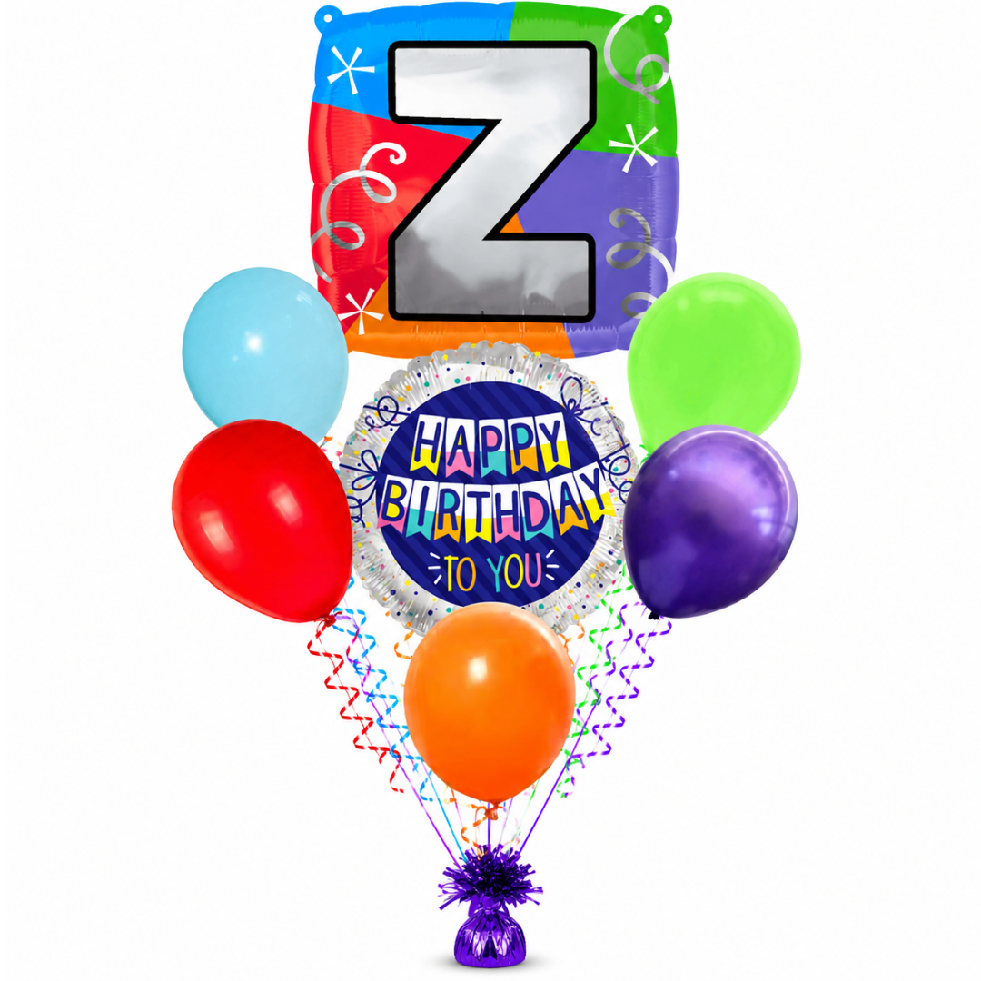 Alphabet "Z" Printed Square Shaped Balloon Helium Supported for Birthday Boy/Girl Name Initiatls - 18 inches