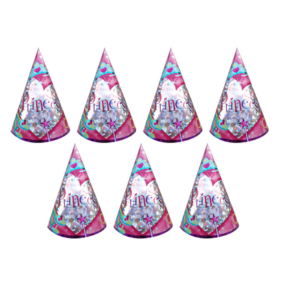 Princess Prismatic Party Hats, 7-Inch Birthday Hats (Pack of 8)