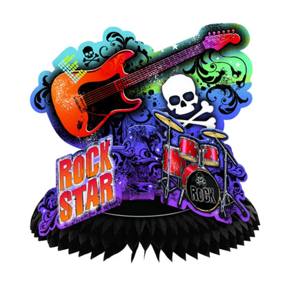 Rockstar Theme Honeycomb Centerpiece - 15 INCHES - 1PC