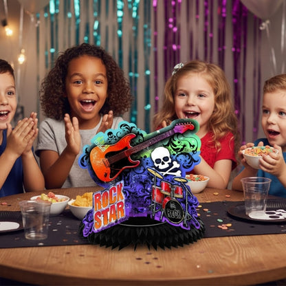 Rockstar Theme Honeycomb Centerpiece - 15 INCHES - 1PC