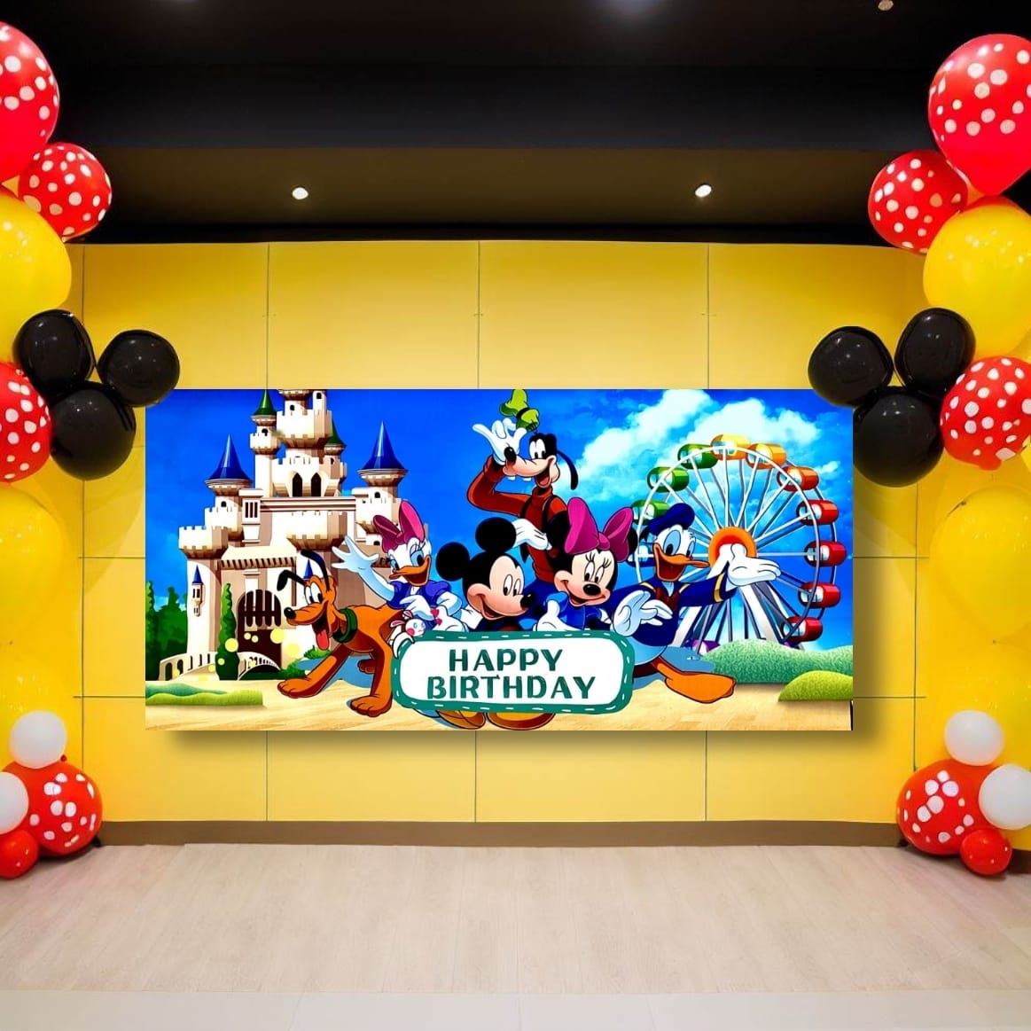 Disney Clubhouse Birthday Banner For Wall/Glass/Window Decoration - 4FT X 2FT