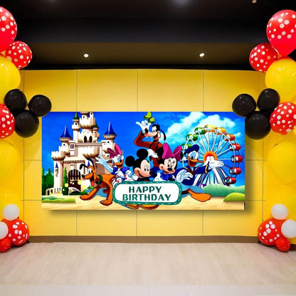 Disney Clubhouse Birthday Banner For Wall/Glass/Window Decoration - 4FT X 2FT