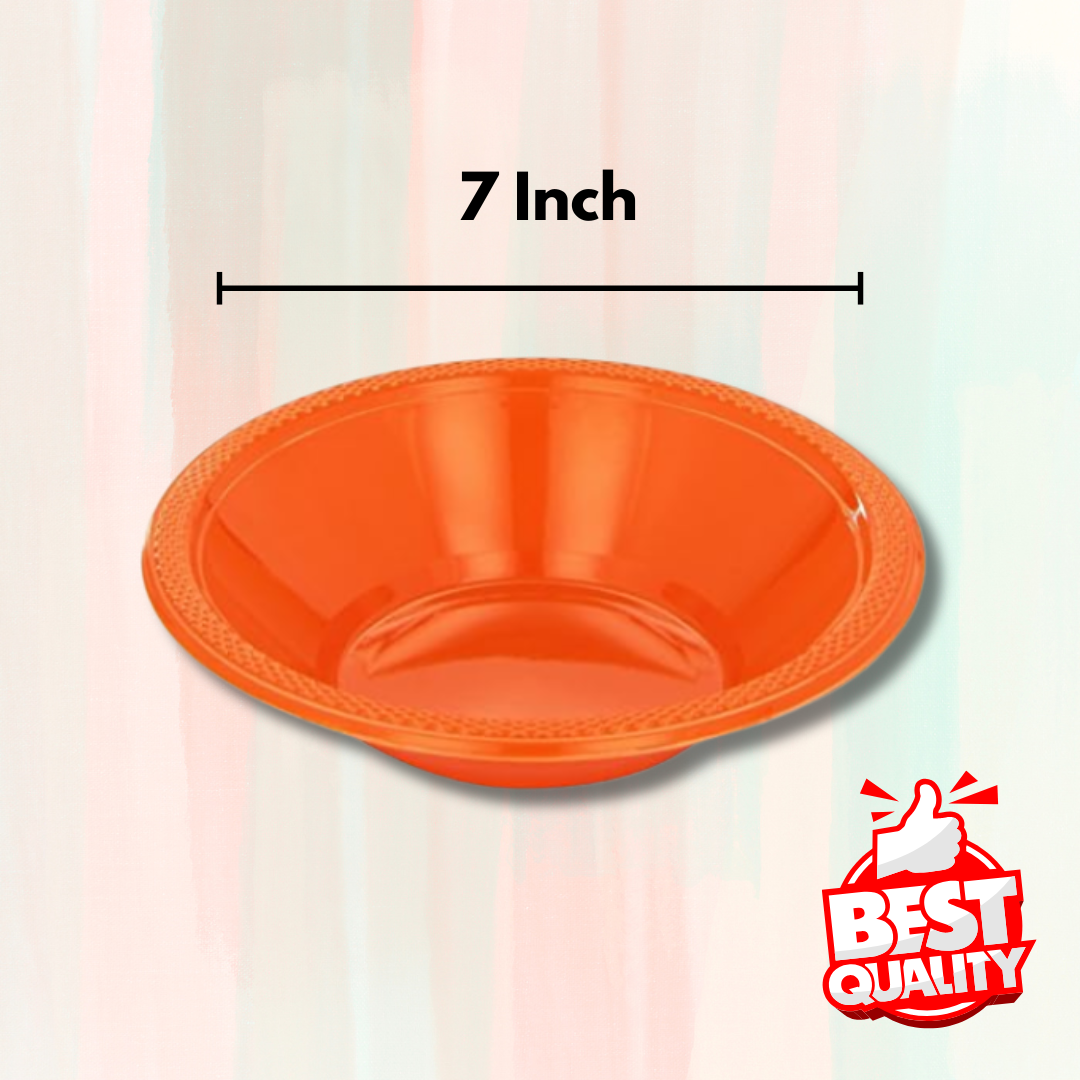 Orange Round Serving Bowls - 20PC