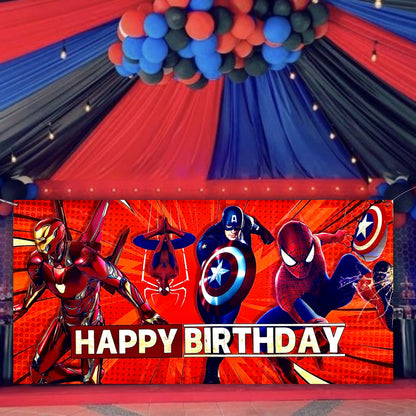 Superhero Birthday Banner For Wall/Glass/Window Decoration - 4FT X 2FT