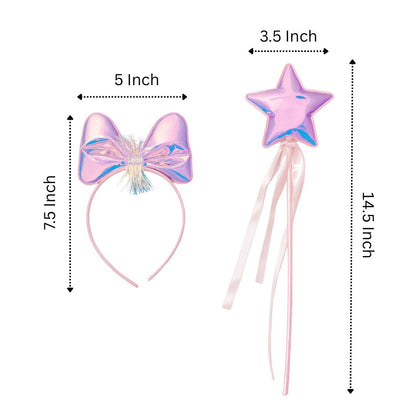 Princess Headband with Wand Iridescent - 2PC