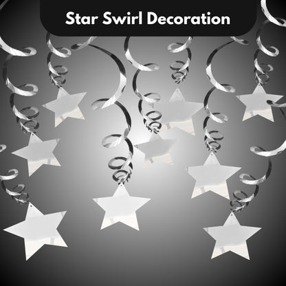 Silver Star Swirl Decoration - 15CT