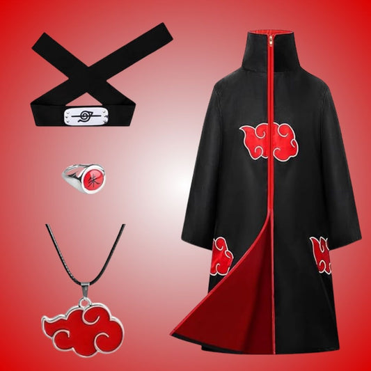 Uchiha Itachi Akatsuki Anime Costume - Medium - Set Of 2PC - Age 5 to 7 Years