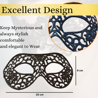 Masquerade Black, Golden & Silver Mask Set for Men - 3PC