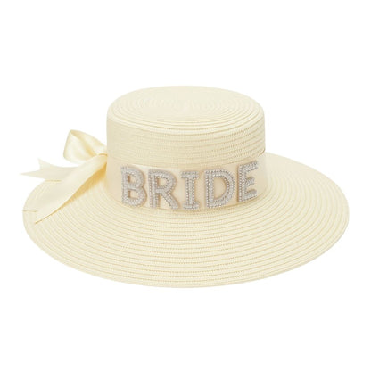 Beach Hat for Bride w/ Rhinestones for Bachelorette Party/ Beach Party - 1PC