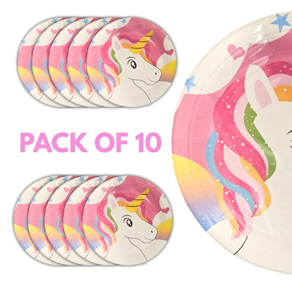 Unicorn Theme Party Paper Plates - 9 inches - 10PC