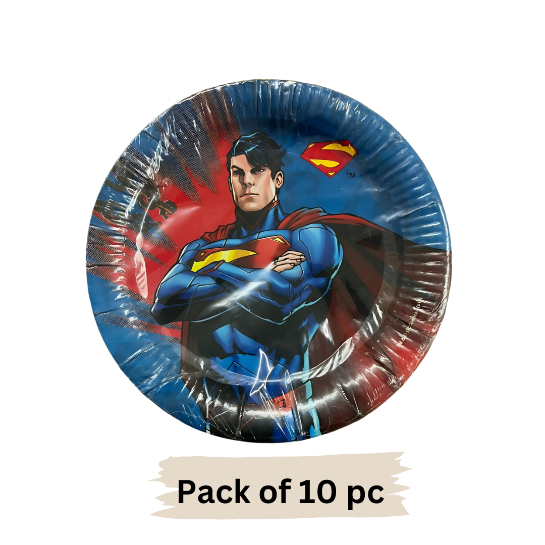 Superman Theme Party Paper Plate - 9 inches - 10PC