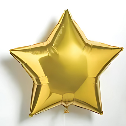 Gold Star Shaped Foil Balloon - Helium Quality - 18 inches - 4PC