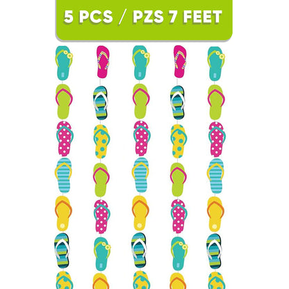 Flip Flop Hawaiian Pool Party Swirl Decoration - 5PC