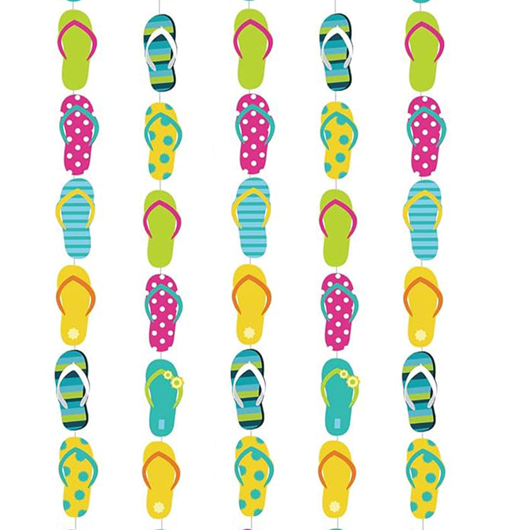 Flip Flop Hawaiian Pool Party Swirl Decoration - 5PC