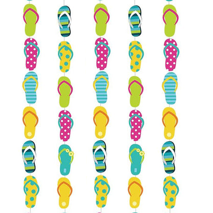 Flip Flop Hawaiian Pool Party Swirl Decoration - 5PC