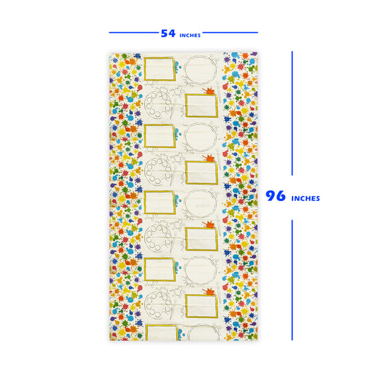 Paint & Art Theme Tablecover for Kids -  54 Inches X 96 inches - 1PC