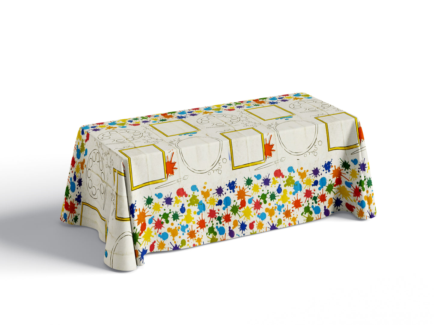Paint & Art Theme Tablecover for Kids -  54 Inches X 96 inches - 1PC
