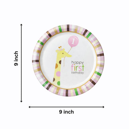 Sweet at 1st Birthday Girl Dinner Plates - 9 inches - 8PC