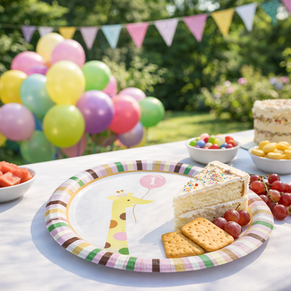 Sweet at 1st Birthday Girl Dinner Plates - 9 inches - 8PC