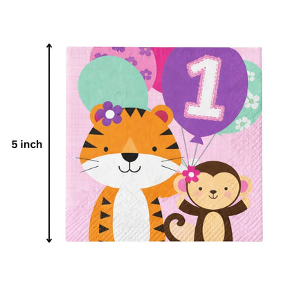 One is Fun Girl Lunch Napkins - 16PC