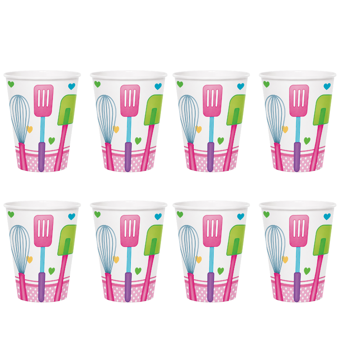 Little Chef Paper Cups - Pack of 8 | Kids Birthday Party Supplies