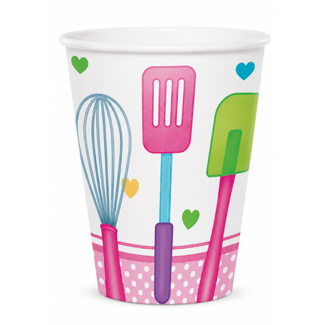 Little Chef Paper Cups - Pack of 8 | Kids Birthday Party Supplies
