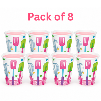 Little Chef Paper Cups - Pack of 8 | Kids Birthday Party Supplies