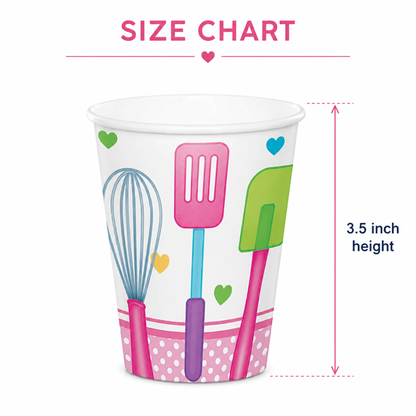 Little Chef Paper Cups - Pack of 8 | Kids Birthday Party Supplies