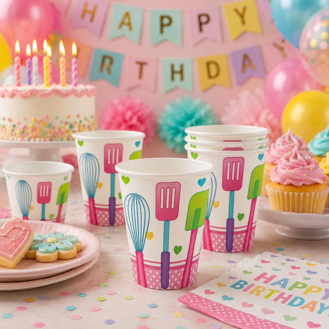 Little Chef Paper Cups - Pack of 8 | Kids Birthday Party Supplies