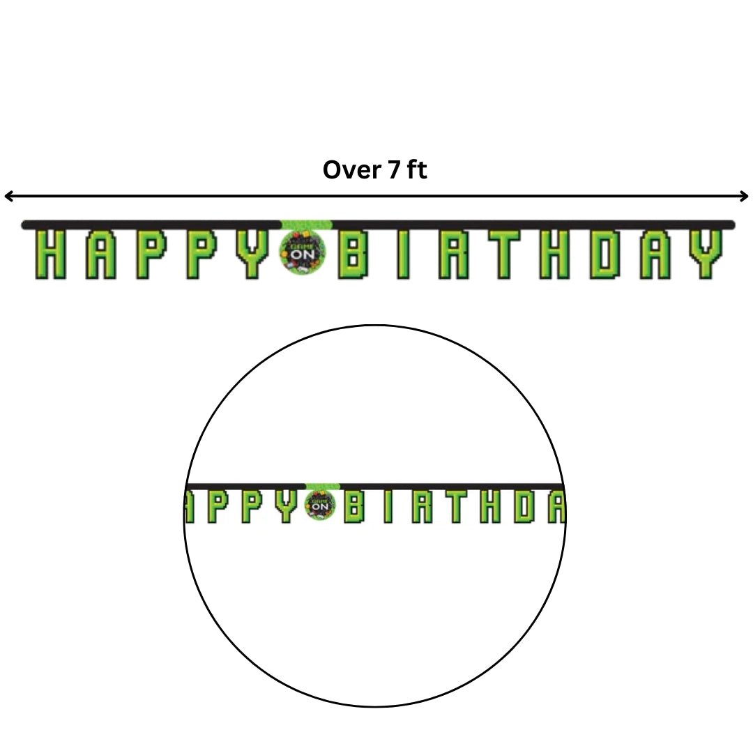 Video Game Theme Party Banner  - Over 7 FT