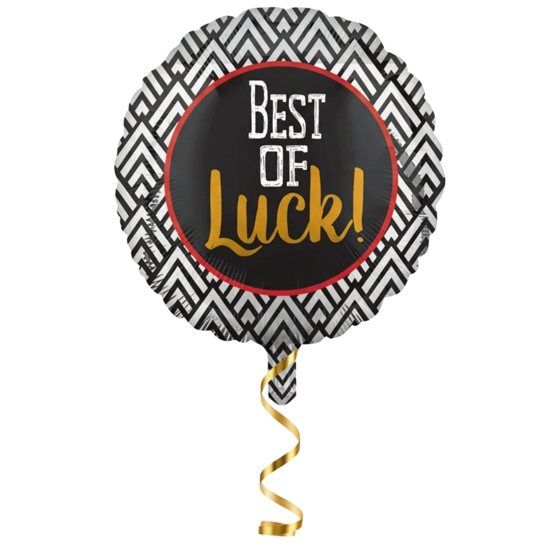 Best of Luck Black & White Balloon 18" S40