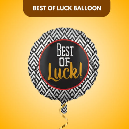 Best of Luck Black & White Balloon 18" S40