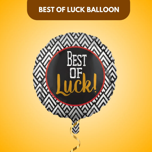 Best of Luck Black & White Balloon 18" S40