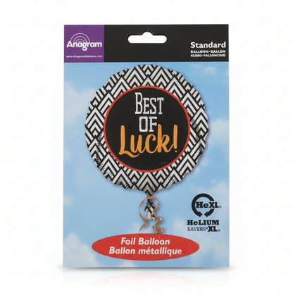 Best of Luck Black & White Balloon 18" S40