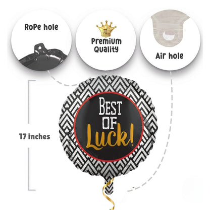 Best of Luck Black & White Balloon 18" S40
