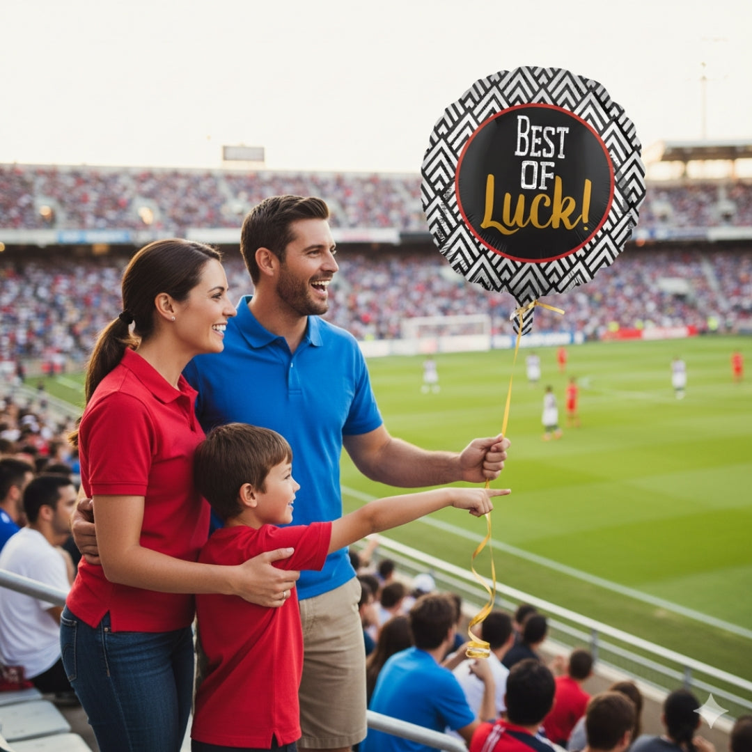 Best of Luck Black & White Balloon 18" S40