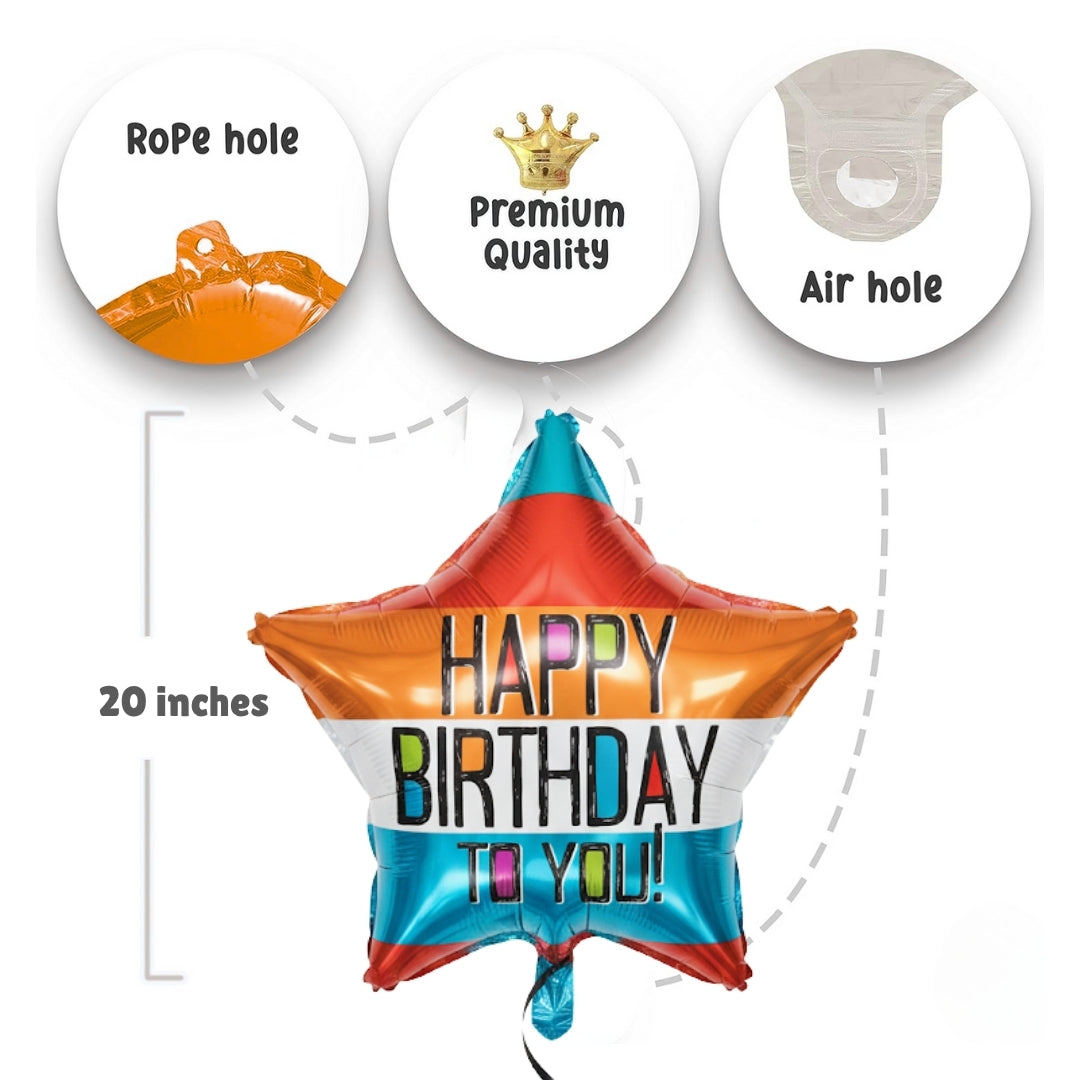 Bold Type Birthday Star Balloon 18" S40
