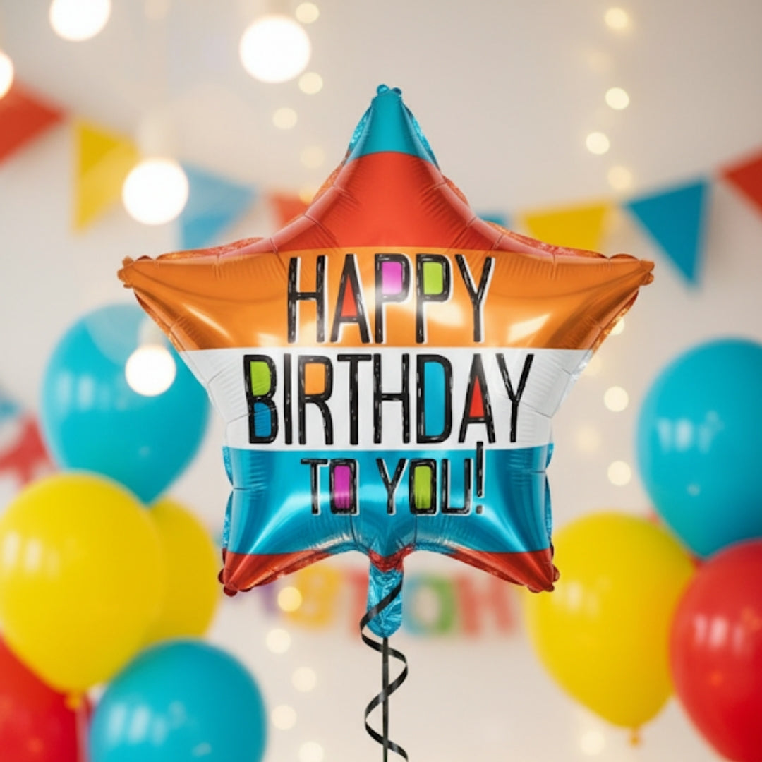 Bold Type Birthday Star Balloon 18" S40