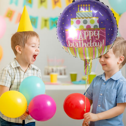 Happy Birthday Foil Balloon w/ Swirl - Helium Quality - 18 inches - 1PC