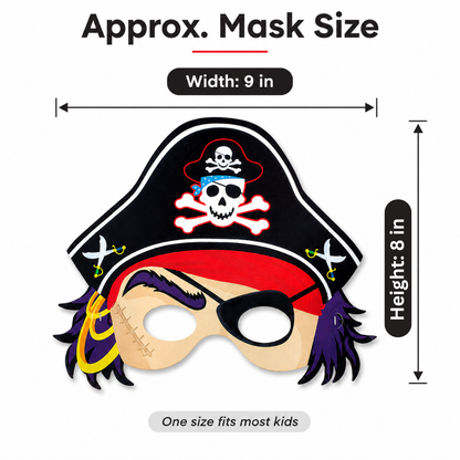 Pirate Paper Masks for Kids - Pirate Theme Party Accessories - 8 Pc