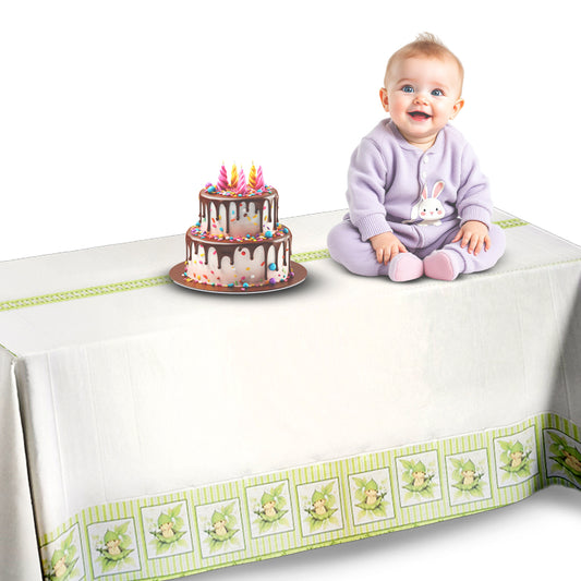 Sweet Pea in a Pod Theme Table Cover for Baby Shower - 54 in x 108 in - 1PC