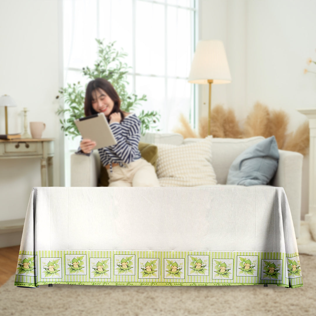 Sweet Pea in a Pod Theme Table Cover for Baby Shower - 54 in x 108 in - 1PC