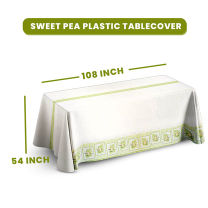 Sweet Pea in a Pod Theme Table Cover for Baby Shower - 54 in x 108 in - 1PC